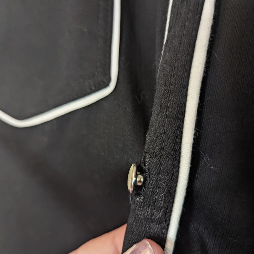 Lucky 13 Western Button Up Mini Skirt Black White pockets 2XL - Picture 6 of 12